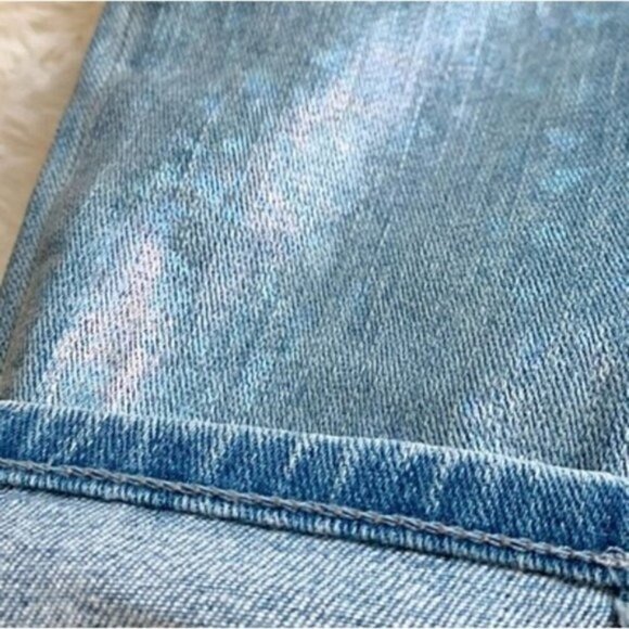 J Brand Funfetti Foil Mid Rise Crop Skinny Jean shimmery blue denim 27 - Picture 3 of 5